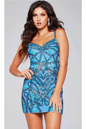 Jovani 40916 - V-Neck Sleeveless Cocktail Dress