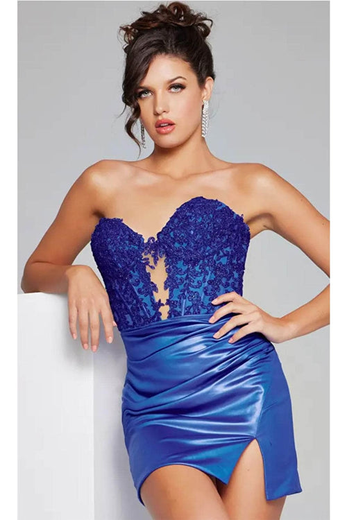 Jovani 40937 - Strapless Ruched Skirt Cocktail Dress - Prom