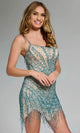 Jovani 42102 - Beaded Fringe Sleeveless Cocktail Dress