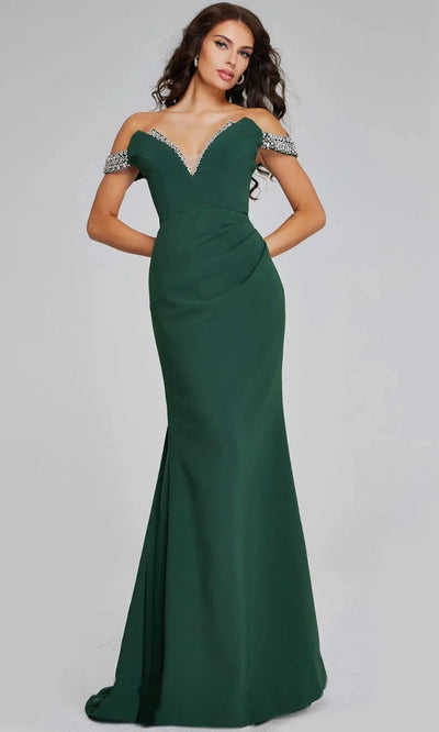 Jovani 42394 - Off Shoulder Beaded Gown