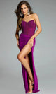 Jovani 42465 - Strapless Beaded Gown with High Slit Special Occasion Dress