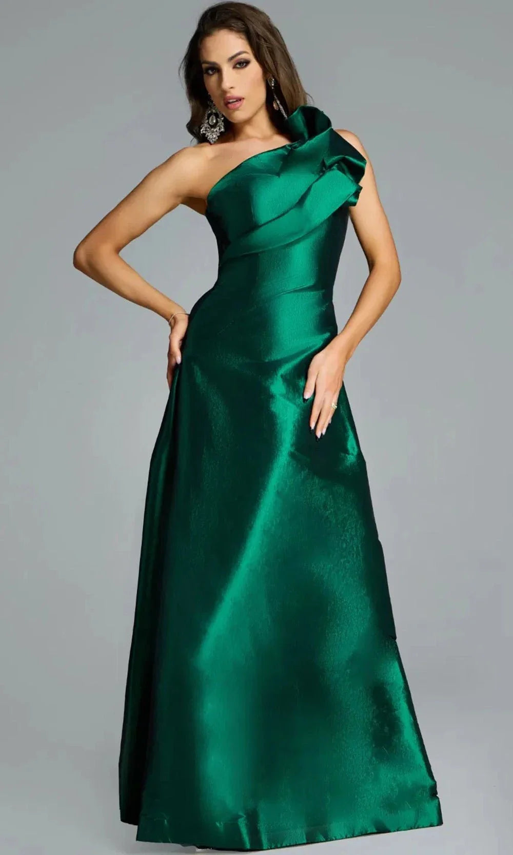 Jovani 43048 - One Shoulder A-Line Dress with Ruffle Detail Special Occasion Dress