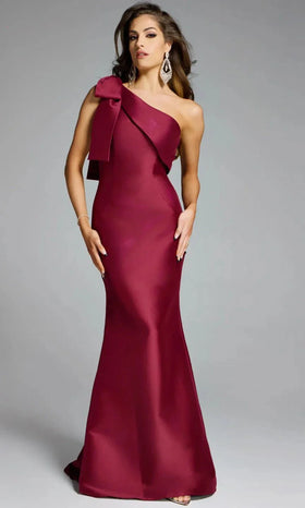 Jovani 43361 - One Shoulder Gown with Bow Detail