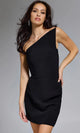 Jovani 43517 - Asymmetric Fitted Short Dress