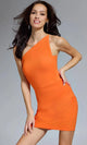 Jovani 43517 - Asymmetric Fitted Short Dress