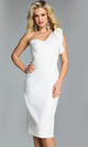 Jovani 43601 - One Shoulder Bow Knee-Length Dress