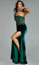 Jovani 43711 - Beaded Strapless Gown with Velvet Skirt