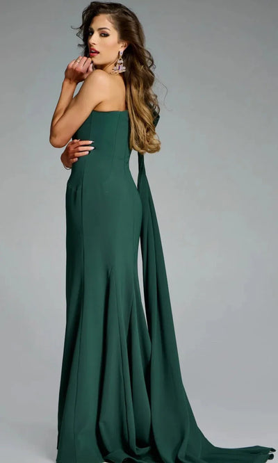 Jovani 44177 - One Shoulder Gown with Oversized Bow