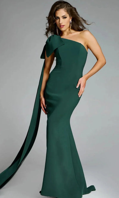 Jovani 44177 - One Shoulder Gown with Oversized Bow