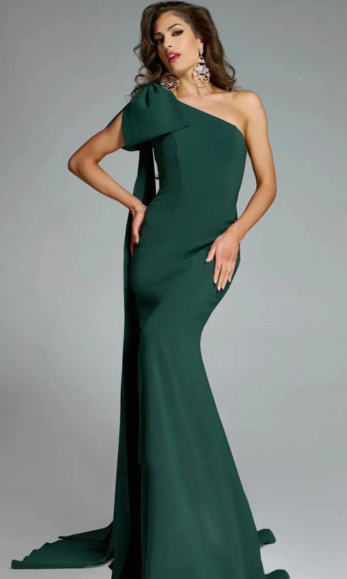 Jovani 44177 - One Shoulder Gown with Oversized Bow Special Occasion Dress