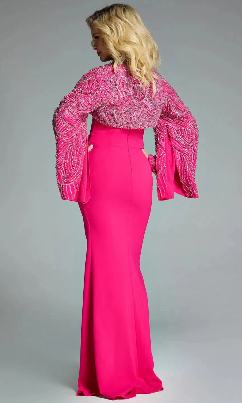 Jovani 44254 - Strapless Gown with Embellished Cape