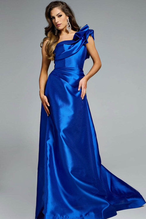 Jovani 44345 - Asymmetric Ruffle Evening Gown