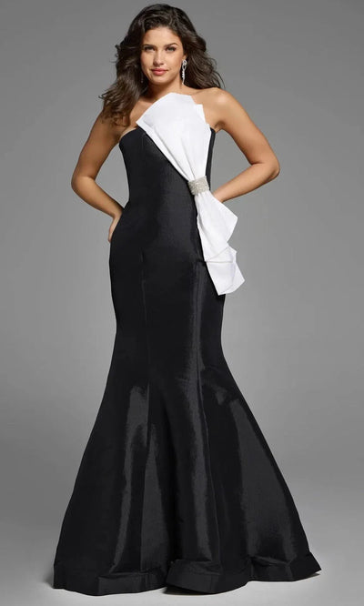 Jovani 44355 - Elegant Strapless Mermaid Gown with Bow