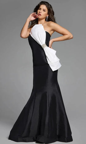Elegant Strapless Open Back Mermaid Gown By Jovani 44355