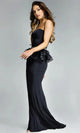 Jovani 44382 - Strapless Gown with Peplum Detail