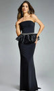 Jovani 44382 - Strapless Gown with Peplum Detail