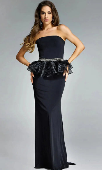Jovani 44382 - Strapless Gown with Peplum Detail Special Occasion Dress