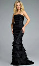 Jovani 44383 - Strapless Tiered Ruffle Gown