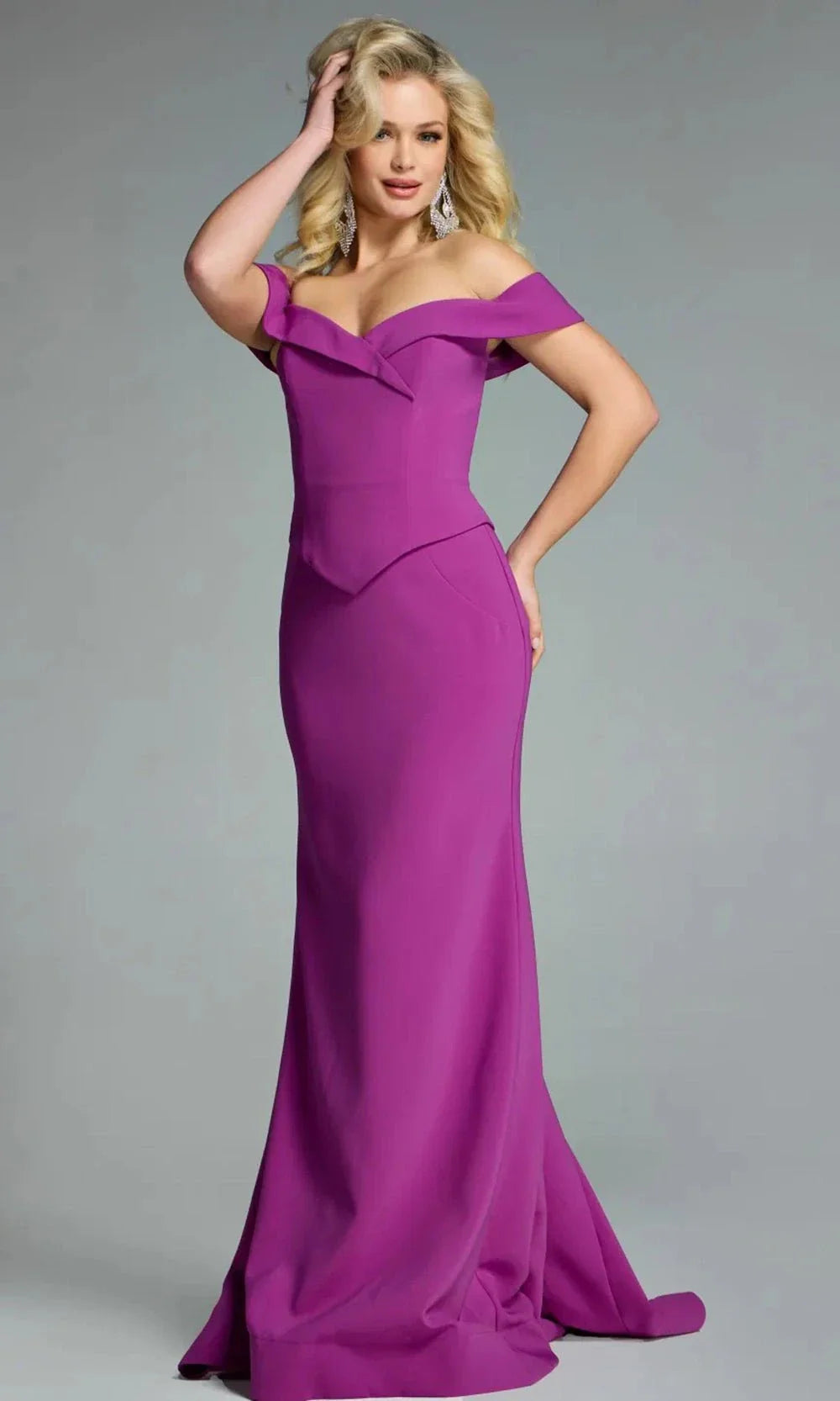 Elegant Off Shoulder Sheath Evening Gown By Jovani 44861