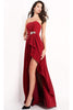 Jovani 4517 - Strapless A-Line Evening Dress with Jewel Accents and High Slit - Prom