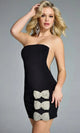 Jovani 45239 - Strapless Mini Dress with Bow Embellishments