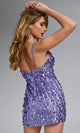 Jovani 45254 - Sequin Fringe Spaghetti Strap Mini Dress