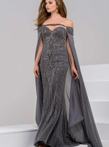 Jovani 45566 - Off-Shoulder Sheath Dress