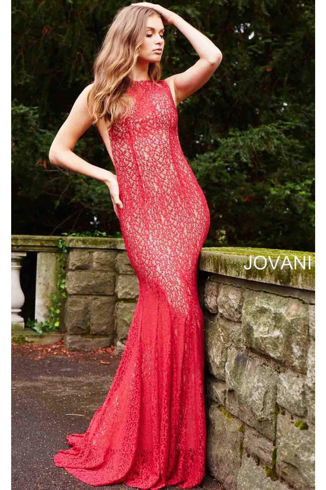 Jovani - 50757 Sleeveless Stretch Lace Trumpet Gown - Prom