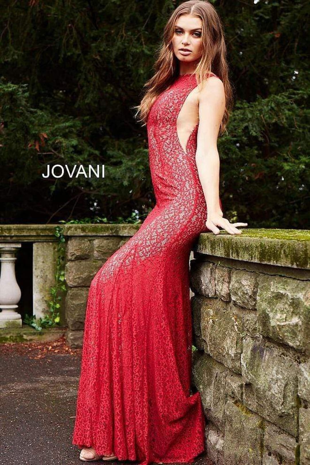 Jovani - 50757 Sleeveless Stretch Lace Trumpet Gown - Prom