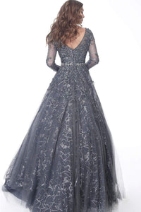 Jovani 51838 Exquisite Embroidered Long Sleeve Ballgown - Prom