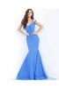 Jovani 55187 Mermaid Gown with Off-Shoulder Glittered Design - Prom