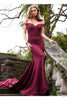 Jovani 55187 Mermaid Gown with Off-Shoulder Glittered Design - Prom