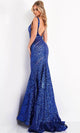 Jovani 59762 - Sequin Evening Gown with Low V-Neck - Prom