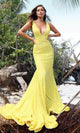 Jovani 59762 - Sequin Evening Gown with Low V-Neck - Prom