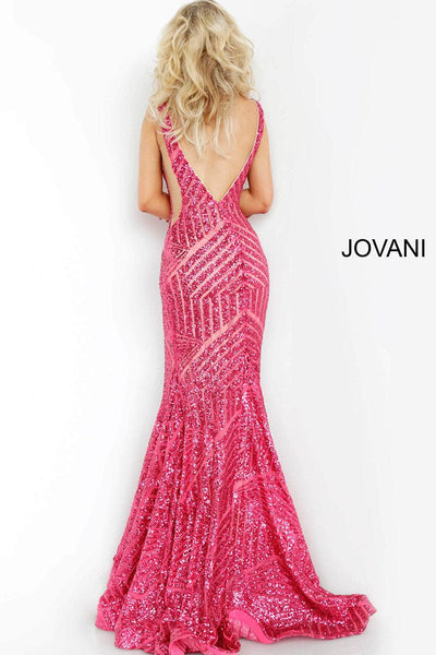 Jovani 59762 - Sequin Evening Gown with Low V-Neck - Prom