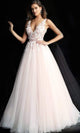 Jovani 61109 - Floral Appliqué Plus Size Prom Ballgown. - Prom