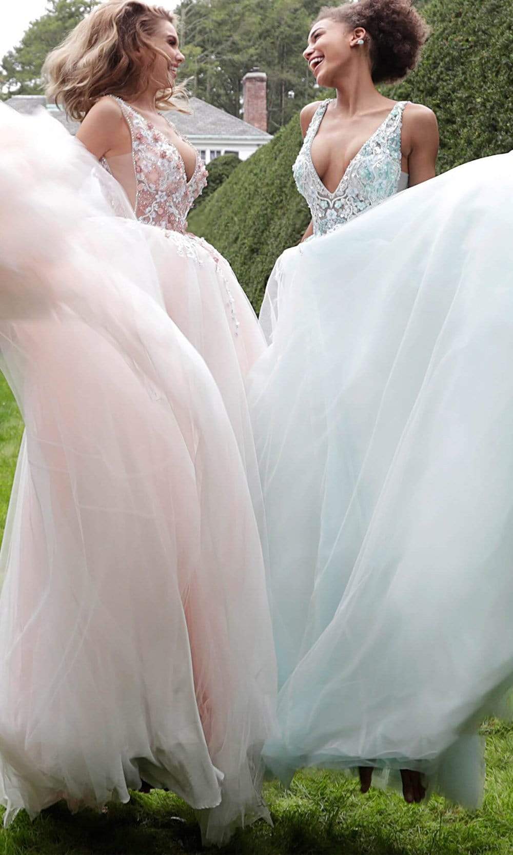 Jovani 61109 - Floral Appliqué Plus Size Prom Ballgown. - Prom