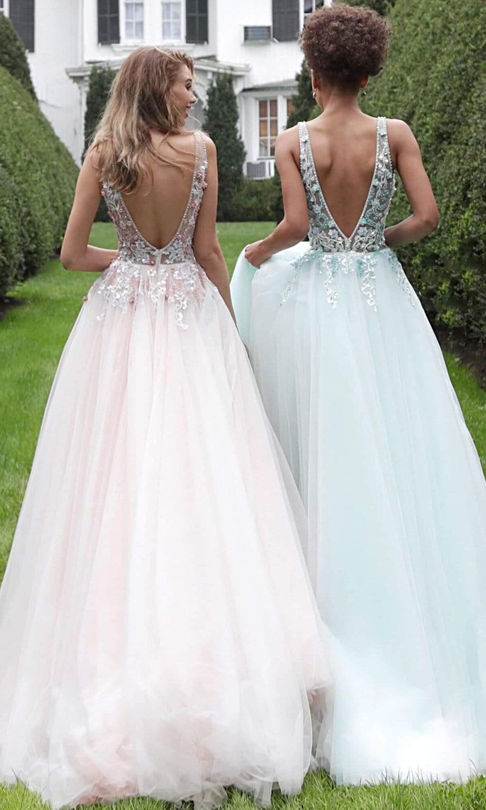 Jovani 61109 - Floral Appliqué Plus Size Prom Ballgown. - Prom
