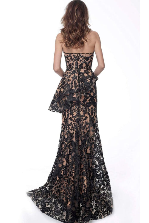 Jovani 61524 Strapless Trumpet Dress with Lace Applique - Prom