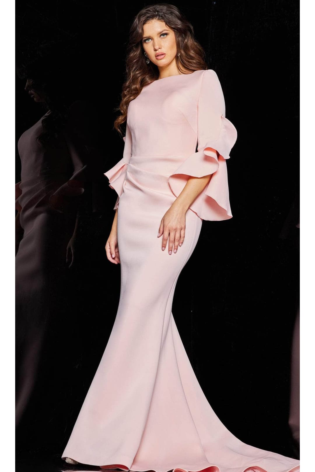 Jovani 63168 - Ruffle Bell Sleeve Evening Gown - Prom
