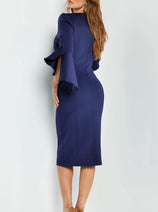 Jovani 63169 - Bell Sleeve Fitted Cocktail Dress