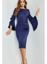 Jovani 63169 - Bell Sleeve Fitted Cocktail Dress