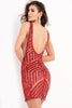 Jovani 63899 - Deep V-Neck Sequined Sheath Cocktail Dress - Prom