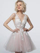 Jovani 63987 - Floral Appliqué A-Line Party Dress - Prom