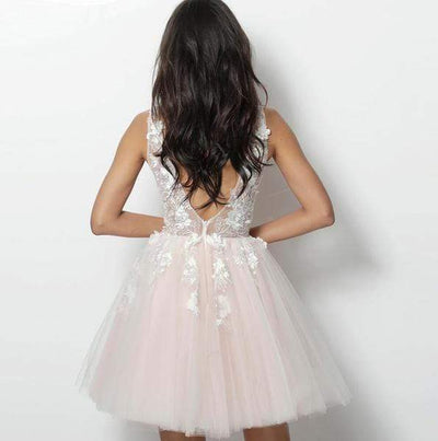 Jovani 63987 - Floral Appliqué A-Line Party Dress - Prom