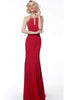 Jovani - 67101 Beaded Halter Jersey Trumpet Dress - Prom