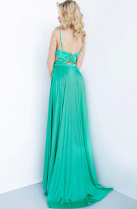 Jovani - 68642 Ruched Surplice A-Line Evening Dress