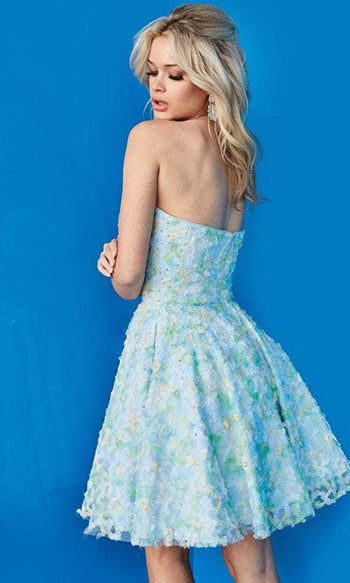 Jovani 07965 Strapless Floral Cocktail Dress - Prom