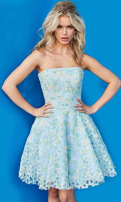 Jovani 07965 Strapless Floral Cocktail Dress - Prom