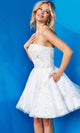 Jovani - 07967 A-Line Cocktail Dress with Strapless Design - Prom